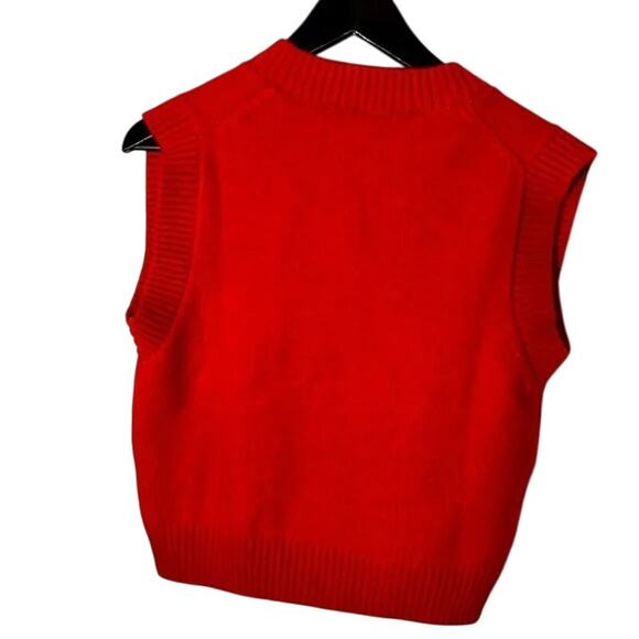 Zara Red Wool Sleeveless Sweater - NWT - Picture 2 of 3